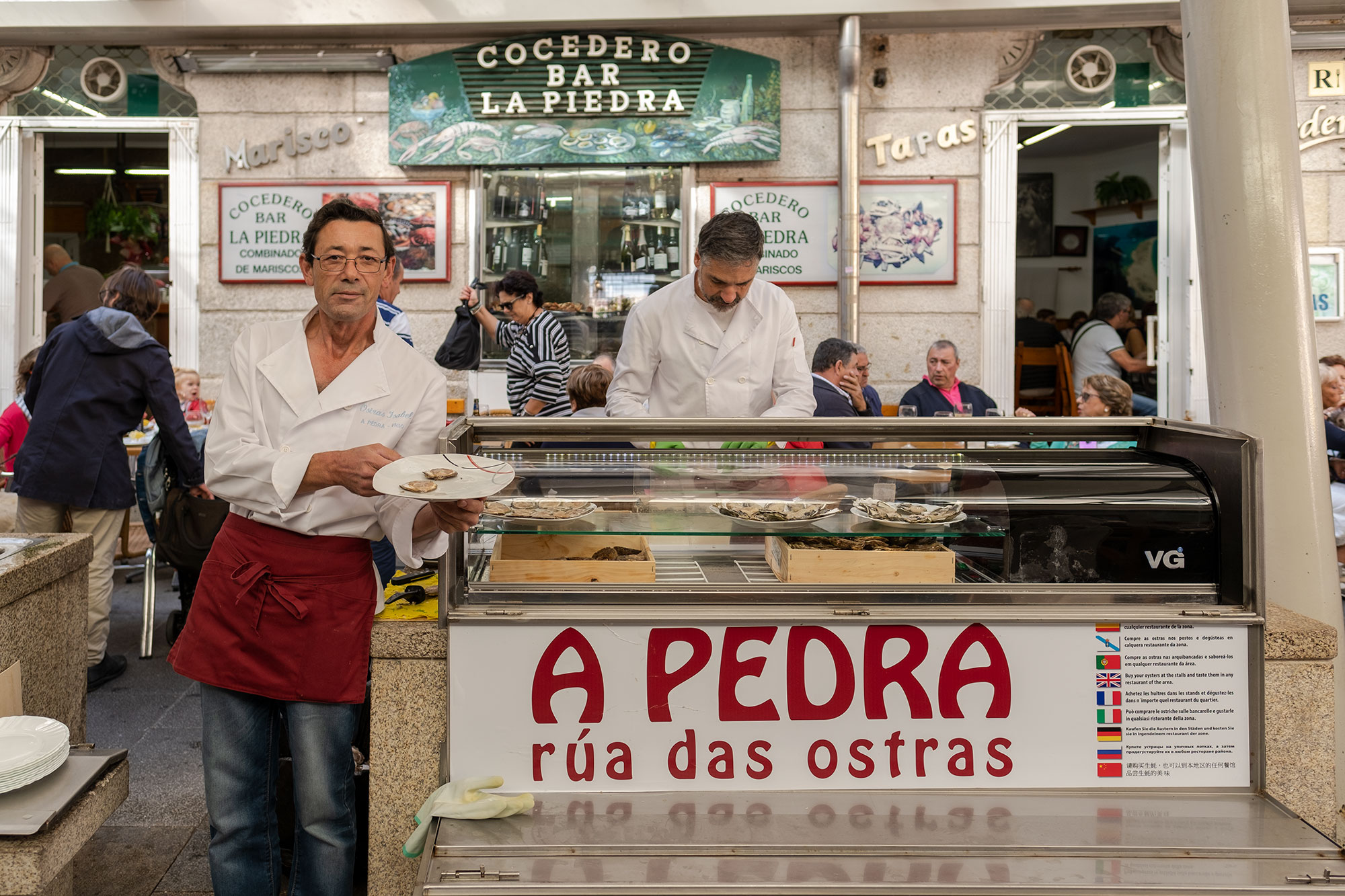 Marisco en Vigo, calle de la piedra