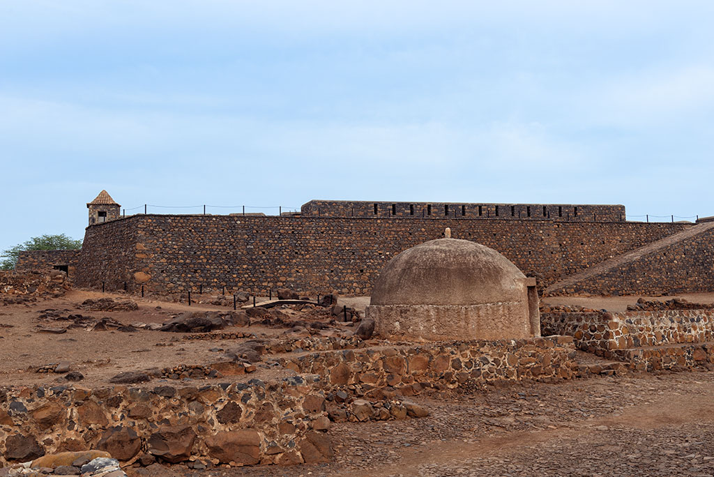 Exterior fortaleza de Sao Felipe en Cidade Velha